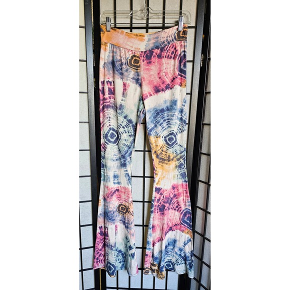 MISHA Tie Dye Bell Bottom Flare Leggings Boho Festival Pants Women's S - Picture 2 of 5